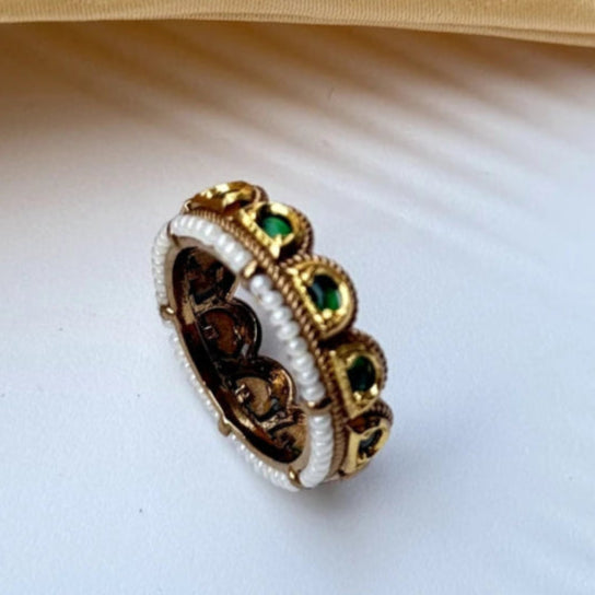 Green Jadau Stack Ring