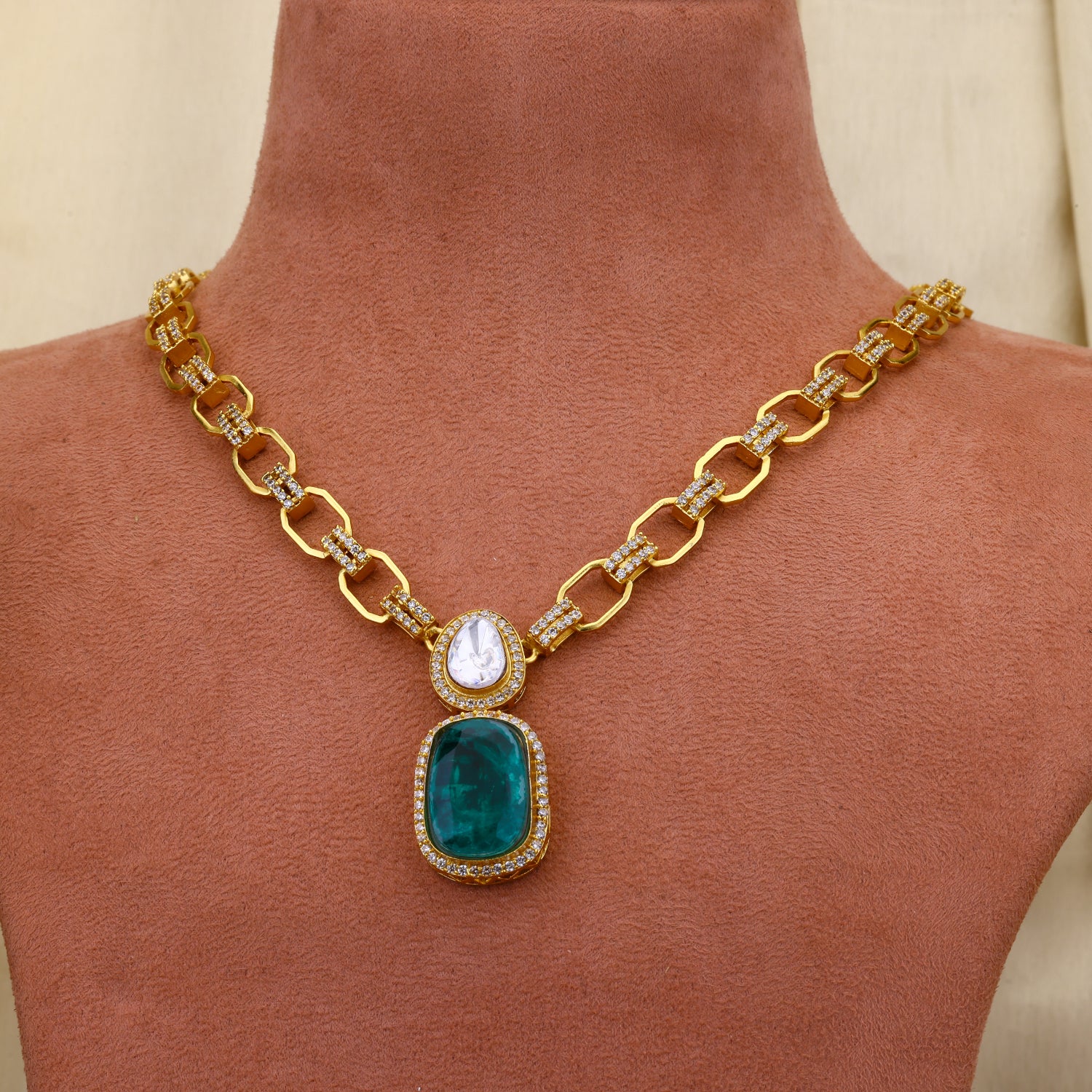 Moissanite long necklace