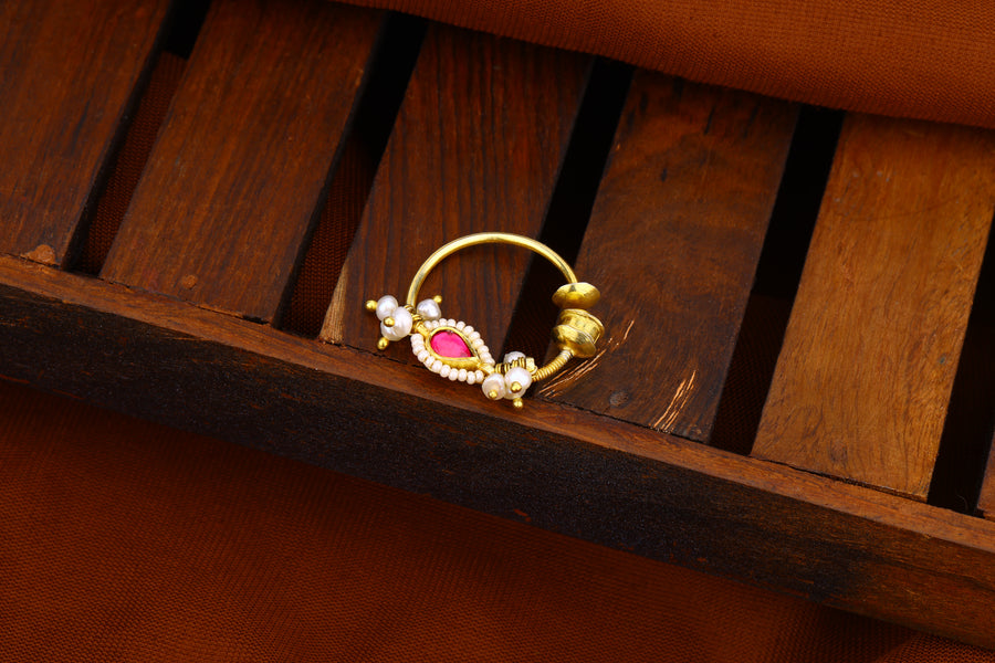 Jadau Kundan Nose Ring