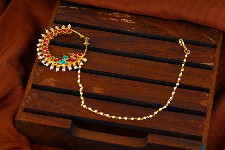 Jadau Kundan Nose Ring
