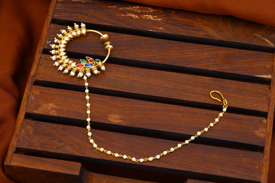 Jadau Kundan Nose Ring