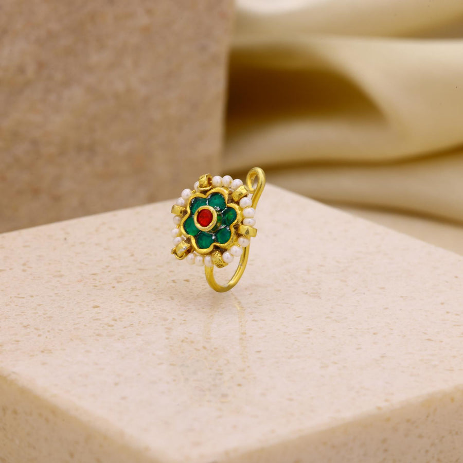 Jadau Kundan Nose Pin
