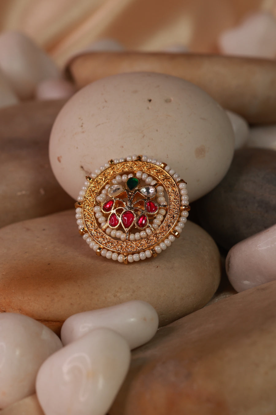 Big Multi Jadau Kundan Ring