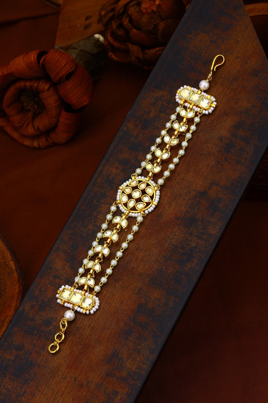 White Jadau Kundan Bracelet