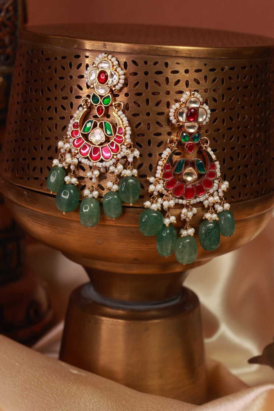 Chand Jadau Kundan Earrings Bali