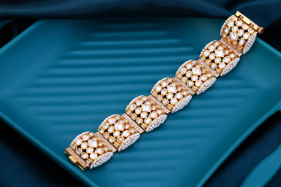 White And Golden Moissanite Bracelet