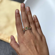 Multicolour Jadau Stack Ring