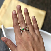 Multicolour Jadau Stack Ring