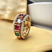 Multicolour Jadau Stack Ring