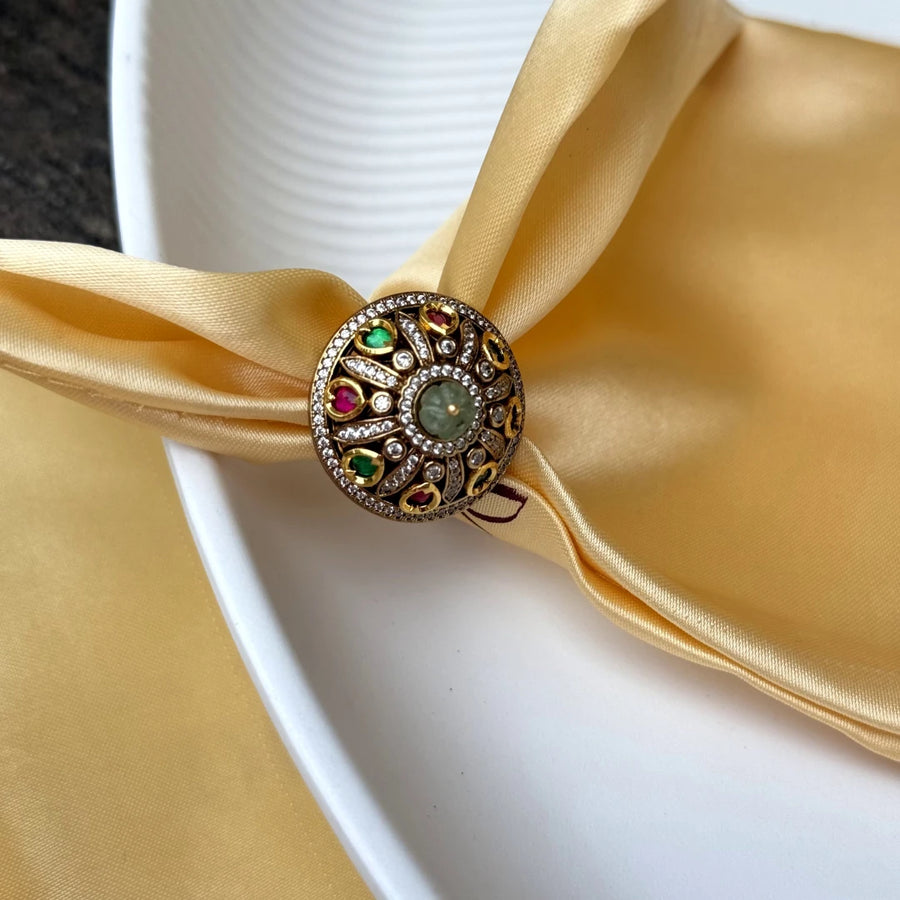 Jadau Moissanite Adjustable Ring