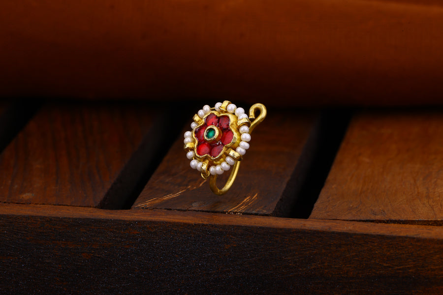 Jadau Kundan Nose Ring