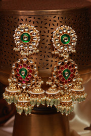 Multi Chand Jadau Kundan Earrings Bali