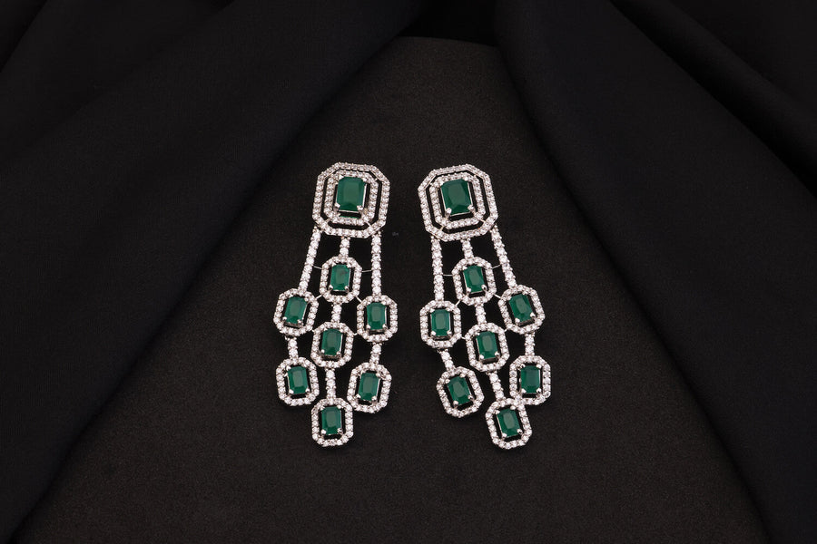 Emerald Long Hirak Earrings