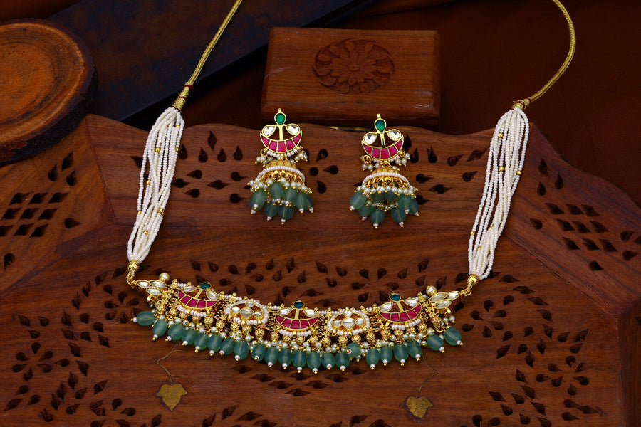 Multi Colour Antique Kanika Choker Set