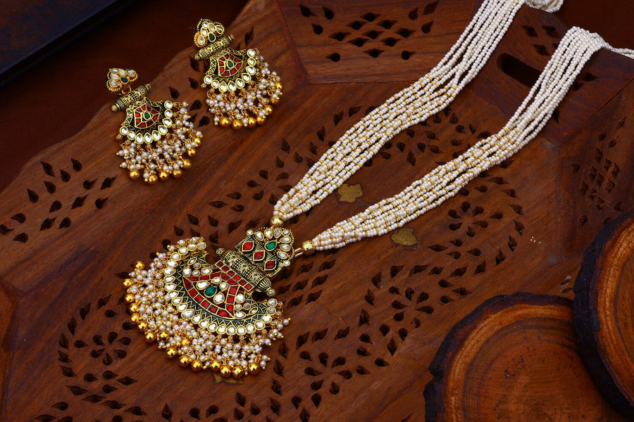 Jesalmeri Antique Jadau Kundan Long Set