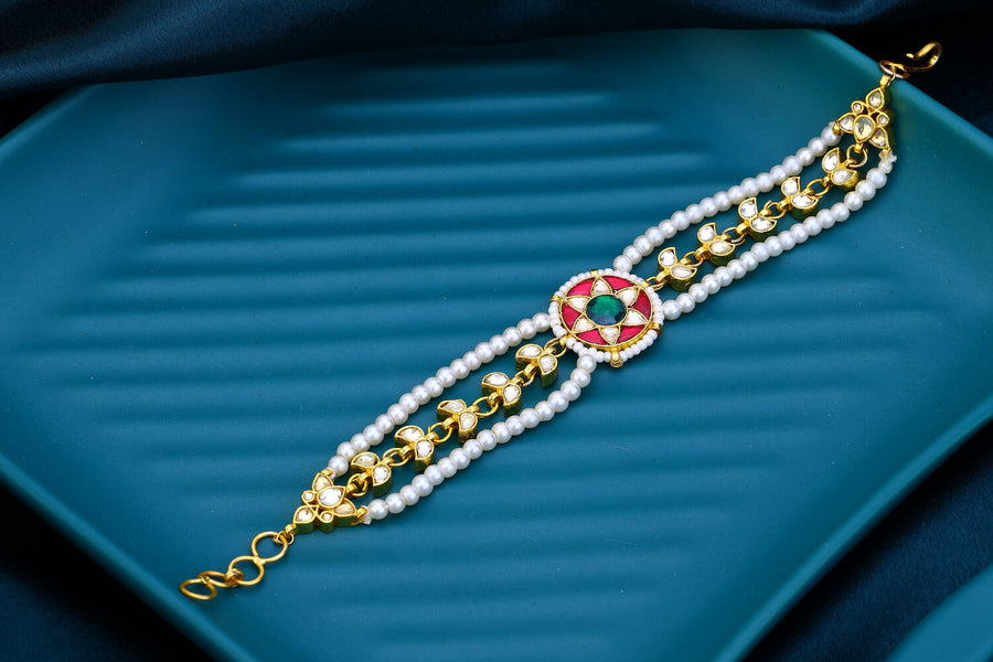 Multi Colour Jadau Kundan Bracelet