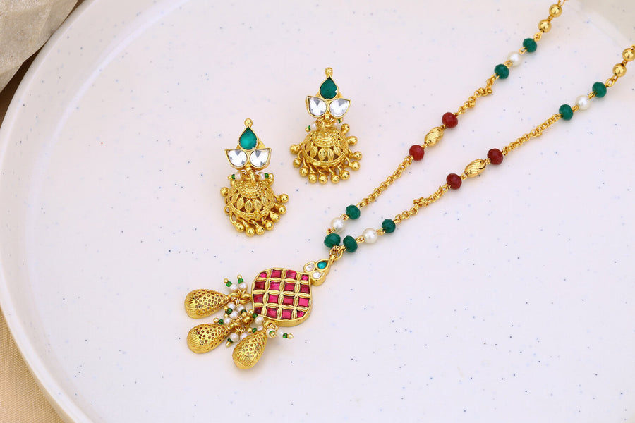 Multi Colour Jadau Kundan Minimals Design