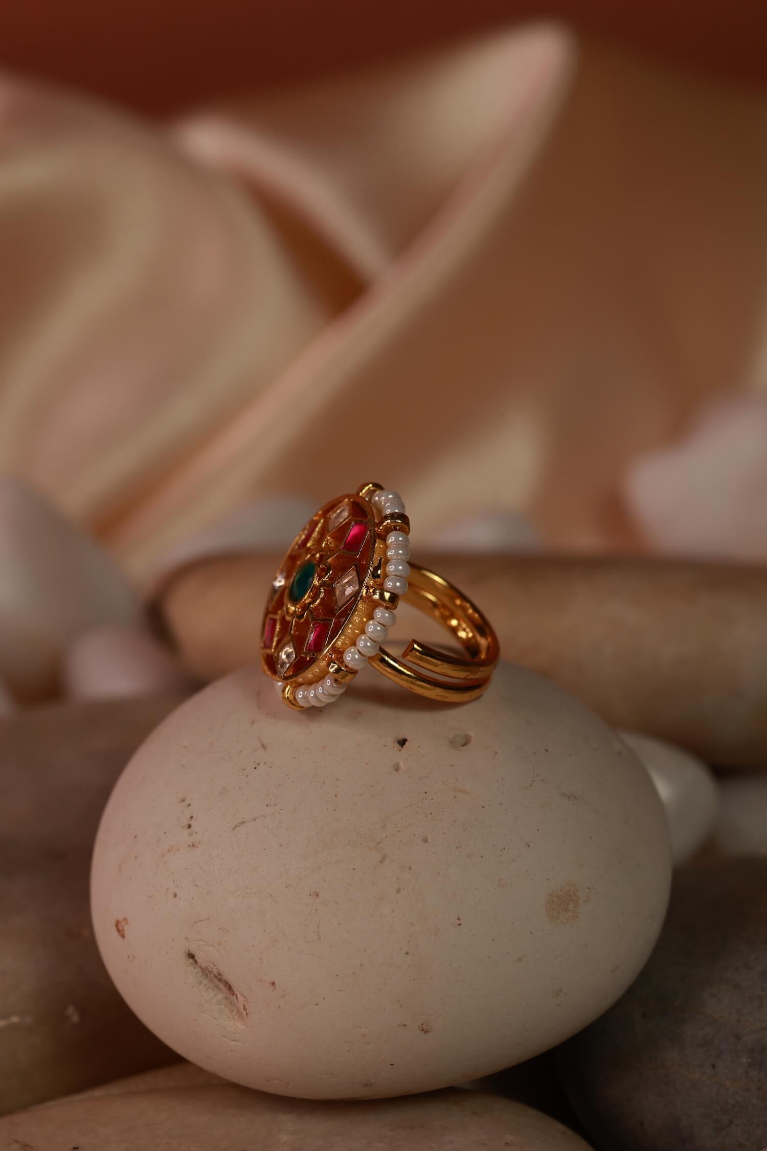 Small Multi Jadau Kundan Ring