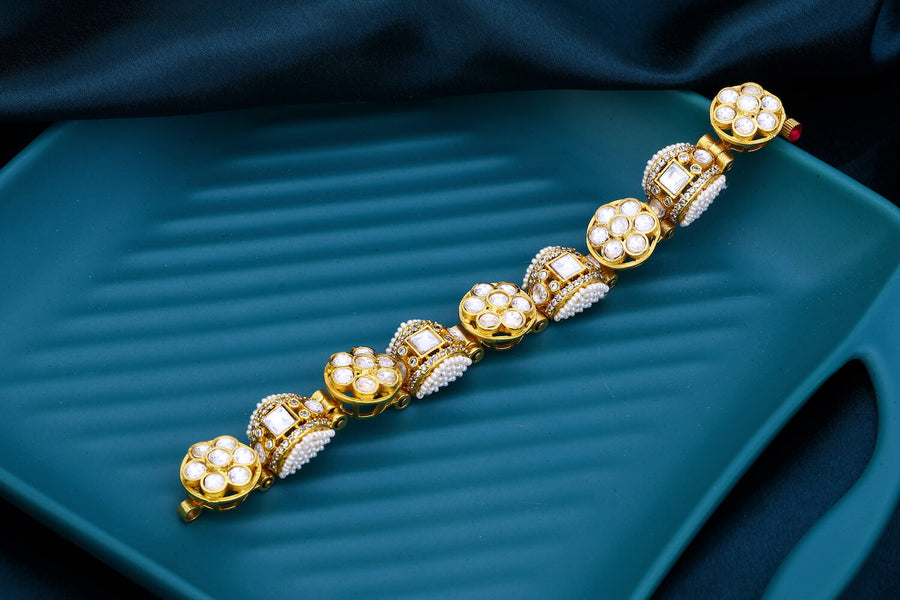 White And Golden Moissanite Bracelet