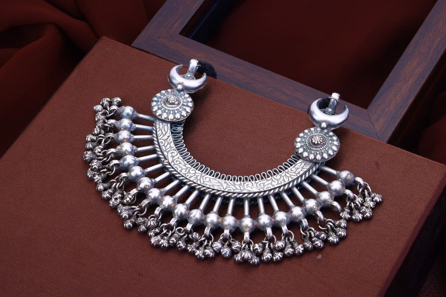 Silver Tribal Long Necklace